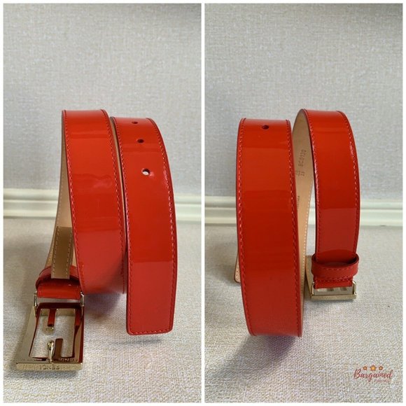 Authentic FENDI Red Patent Leather FF Baguette Buckle Belt 70/28 - 8C0130 - Picture 11 of 12